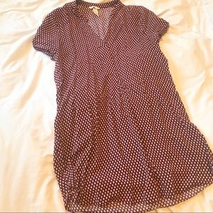 H&M burgundy & pink raindrop shirt dress